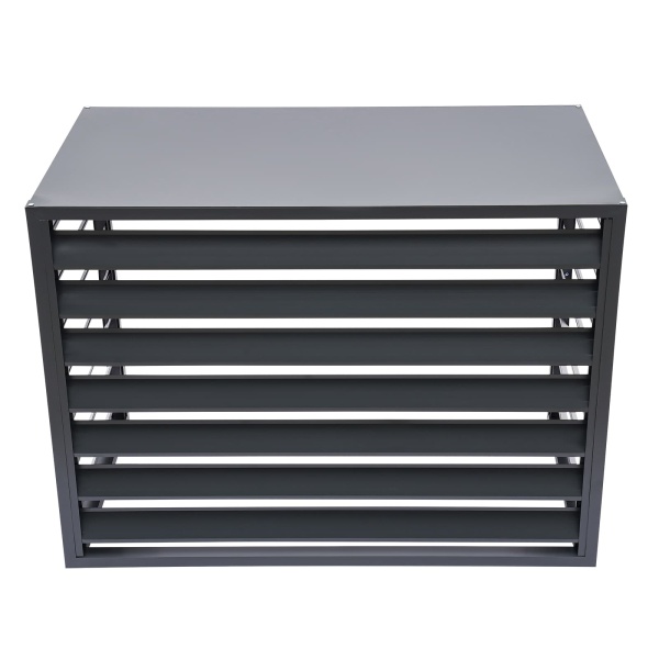 Valla para aire acondicionado 2-3P de cuatro lados, 110 x 80 x 60 cm, gris, pantalla de privacidad para aire acondicionado, pantalla para aire acondicionado