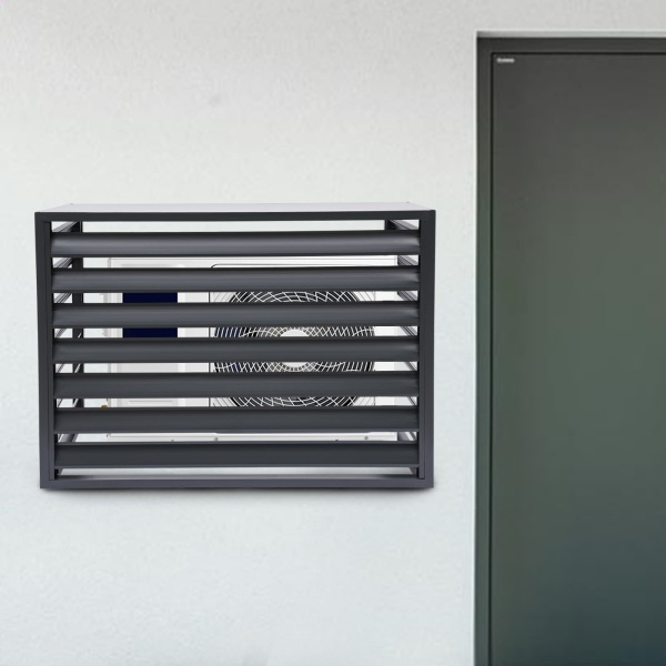 Valla para aire acondicionado 2-3P de cuatro lados, 110 x 80 x 60 cm, gris, pantalla de privacidad para aire acondicionado, pantalla para aire acondicionado Valla para aire acondicionado 2-3P de cuatro lados, 110 x 80 x 60 cm, gris, pantalla de privacidad para aire acondicionado, pantalla para aire acondicionado
