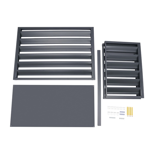 Valla para aire acondicionado 1.5P de cuatro lados 100x70x50 - Gris oscuro Valla para aire acondicionado, Pantalla de privacidad para aire acondicionado