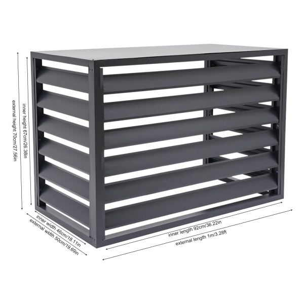 Valla para aire acondicionado 1.5P de cuatro lados 100x70x50 - Gris oscuro Valla para aire acondicionado, Pantalla de privacidad para aire acondicionado Valla para aire acondicionado 1.5P de cuatro lados 100x70x50 - Gris oscuro Valla para aire acondicionado, Pantalla de privacidad para aire acondicionado