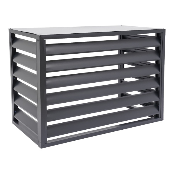 Valla para aire acondicionado 1.5P de cuatro lados 100x70x50 - Gris oscuro Valla para aire acondicionado, Pantalla de privacidad para aire acondicionado