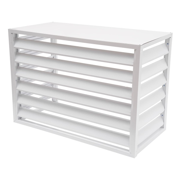 Valla de aire acondicionado 1.5P de cuatro lados 100*70*50 - blanca Pantalla de cerca para aire acondicionado, pantalla de privacidad para aire acondicionado