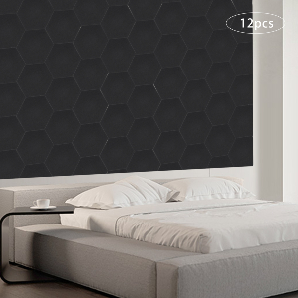 12 piezas Pared insonorizante de alta densidad para decoración de paredes y tratamiento acústico, 30*35cm, Negro