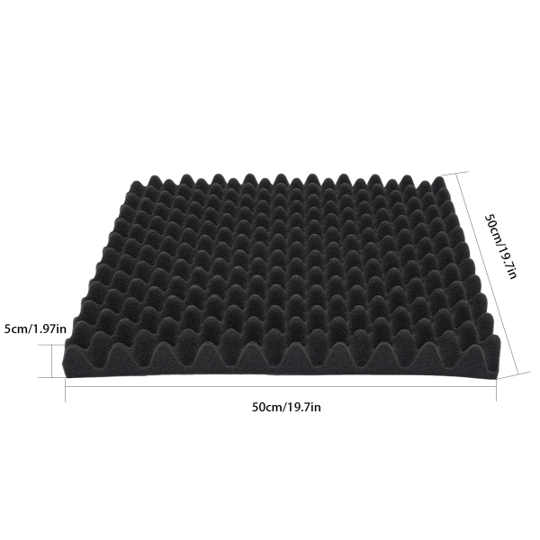 10 Piezas de Espuma Acústica, Esteras de Insonorización Autoadhesivas - 50 x 50 x 5 cm (Negro)