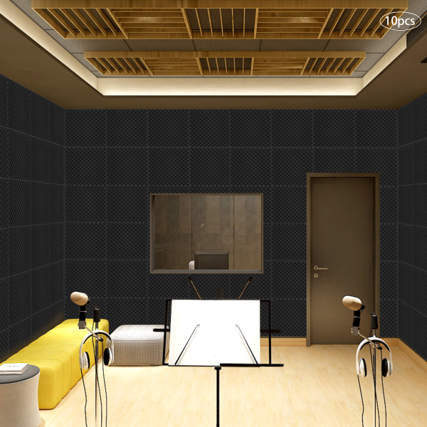 10 Piezas de Espuma Acústica, Esteras de Insonorización Autoadhesivas - 50 x 50 x 5 cm (Negro) 10 Piezas de Espuma Acústica, Esteras de Insonorización Autoadhesivas - 50 x 50 x 5 cm (Negro)