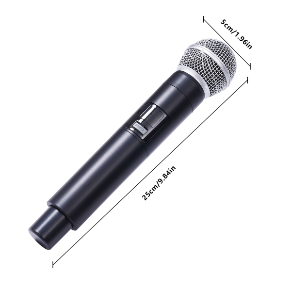 Sistema de micrófono inalámbrico VHF, Set de micrófono inalámbrico, Micrófono de mano doble para karaoke, bodas, discursos