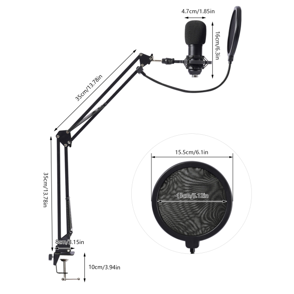 Juego de micrófono para podcast con cambiador de voz, estudio de grabación con micrófono de condensador para canto, PC,TikTok, YouTube Juego de micrófono para podcast con cambiador de voz, estudio de grabación con micrófono de condensador para canto, PC,TikTok, YouTube