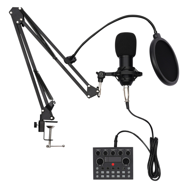 Juego de micrófono para podcast con cambiador de voz, estudio de grabación con micrófono de condensador para canto, PC,TikTok, YouTube