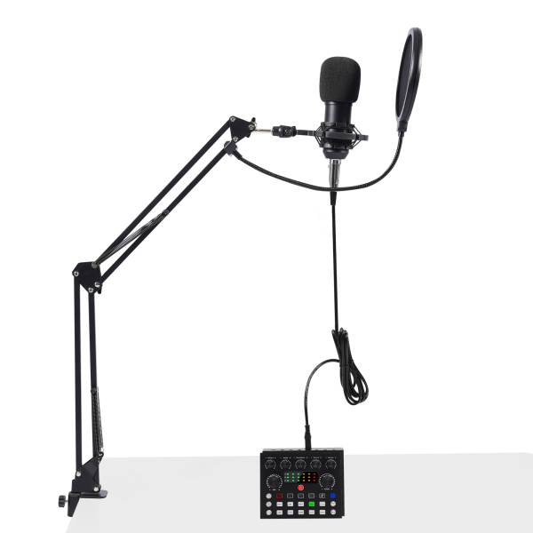 Juego de micrófono para podcast con cambiador de voz, estudio de grabación con micrófono de condensador para canto, PC,TikTok, YouTube Juego de micrófono para podcast con cambiador de voz, estudio de grabación con micrófono de condensador para canto, PC,TikTok, YouTube