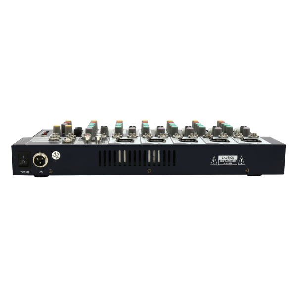 Mezclador profesional de sonido de 7 canales, mezclador con alimentación de audio, Consola de sonido de 7 canales