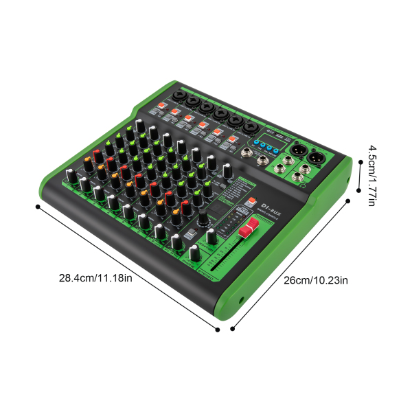 Mezclador de audio profesional de la serie DI-8UX, con 99 efectos digitales DSP Entrada USB MP3, Preamplificadores de micrófono
