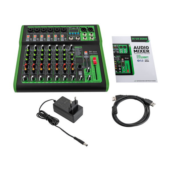 Mezclador de audio profesional de la serie DI-8UX, con 99 efectos digitales DSP Entrada USB MP3, Preamplificadores de micrófono Mezclador de audio profesional de la serie DI-8UX, con 99 efectos digitales DSP Entrada USB MP3, Preamplificadores de micrófono