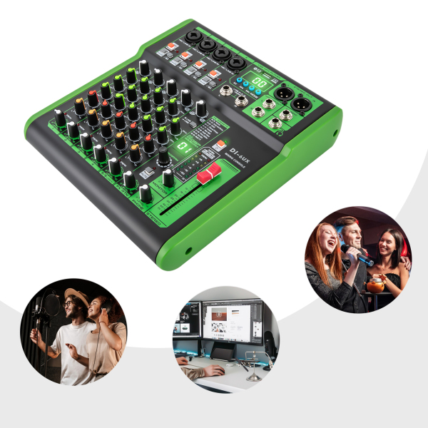 DI-6UX Mezclador de audio profesional con 99 efectos digitales DSP Entrada USB MP3 48 V Preamplificadores de micrófono DI-6UX Mezclador de audio profesional con 99 efectos digitales DSP Entrada USB MP3 48 V Preamplificadores de micrófono