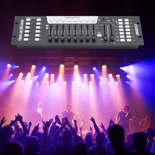 Control de iluminación de canal DMX+MIDI, consola de iluminación de escenario