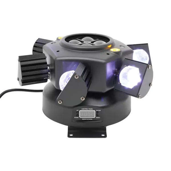 Luz de cabeza móvil de 150 W, foco LED RGBW, luz de escenario con efecto de luz activado por sonido DMX512, con 6 brazos de luz para DJ, bar, boda Luz de cabeza móvil de 150 W, foco LED RGBW, luz de escenario con efecto de luz activado por sonido DMX512, con 6 brazos de luz para DJ, bar, boda