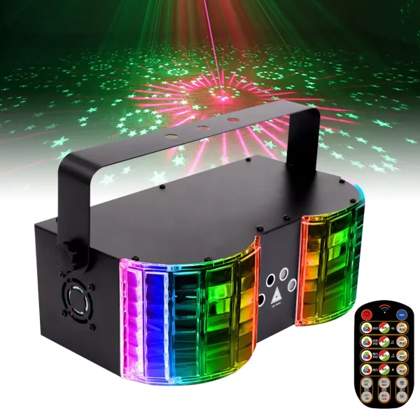 Luces de DJ Luces de discoteca de fiesta de sonido con control remoto, luces de proyector de patrón de haz mixto compatibles para fiesta