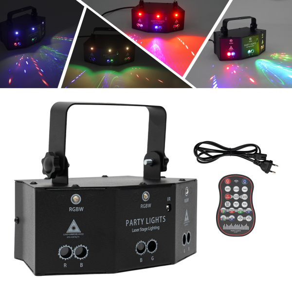 Proyector de luz LED RGB con láser de 9 ojos, proyector de DJ, iluminación de escenario de discoteca, efecto de luz