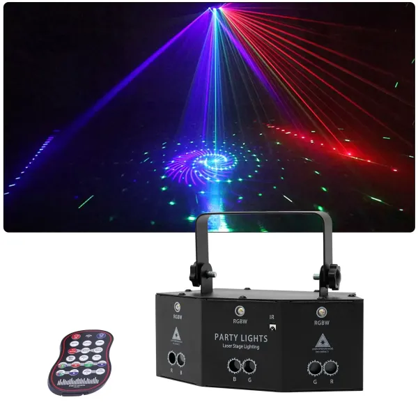 Proyector de luz LED RGB con láser de 9 ojos, proyector de DJ, iluminación de escenario de discoteca, efecto de luz