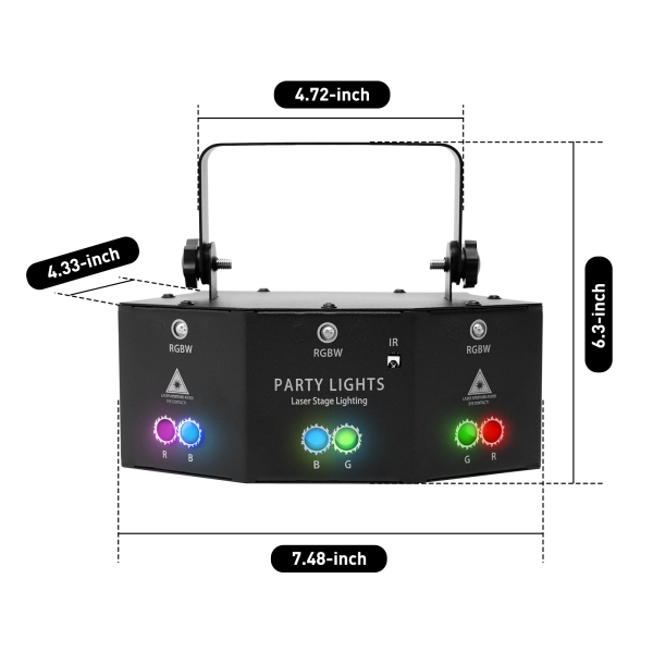 Proyector de luz LED RGB con láser de 9 ojos, proyector de DJ, iluminación de escenario de discoteca, efecto de luz