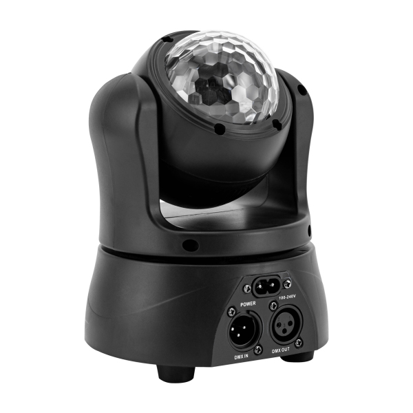 Luz LED de cabeza móvil de 30 W, luces de DJ de doble cara con caleidoscopio e iluminación de escenario por DMX
