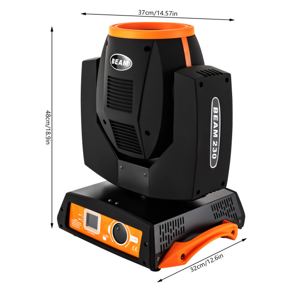 7R 230W Haz de Luz Cabeza Móvil, 17 Gobos RGBW Iluminación de Escenario, 14 Colores Luces DJ 16ch, Rotación multiángulo