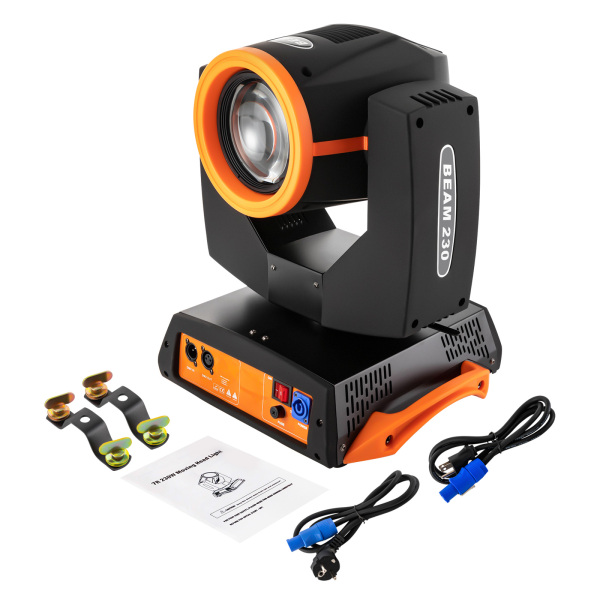 7R 230W Haz de Luz Cabeza Móvil, 17 Gobos RGBW Iluminación de Escenario, 14 Colores Luces DJ 16ch, Rotación multiángulo