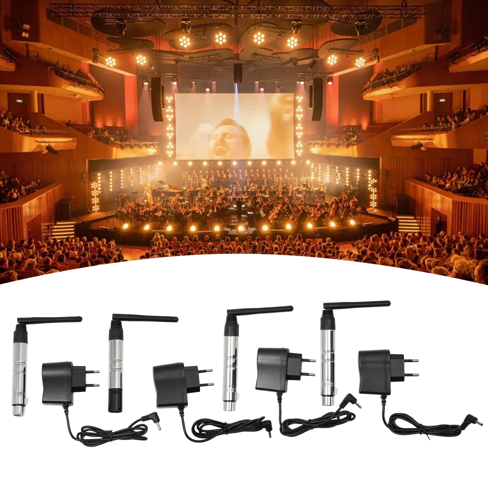 Transmisor y Receptor Inalámbrico Control de Iluminación Control Inalámbrico (1 Transmisor y 3 Receptor) para micrófonos