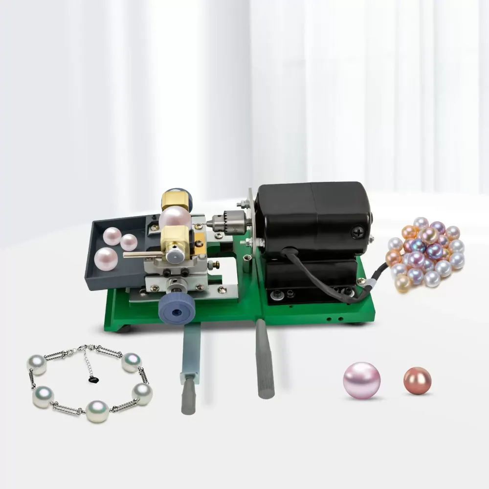 Taladro de perlas de 220 V, juego completo de joyas jade sin escalonamiento, herramientas taladro titular para concha coral ámbar (verde)