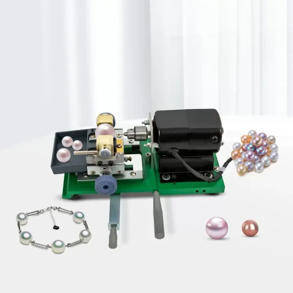 Taladro de perlas de 220 V, juego completo de joyas jade sin escalonamiento, herramientas taladro titular para concha coral ámbar (verde)