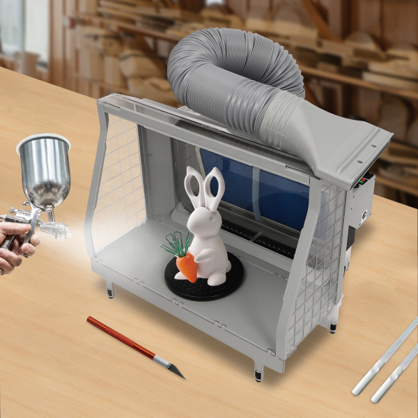 Banco de trabajo para pintar maquetas, Banco de trabajo para pintar con pistola con 3 barras de luz LED, Gris Banco de trabajo para pintar maquetas, Banco de trabajo para pintar con pistola con 3 barras de luz LED, Gris