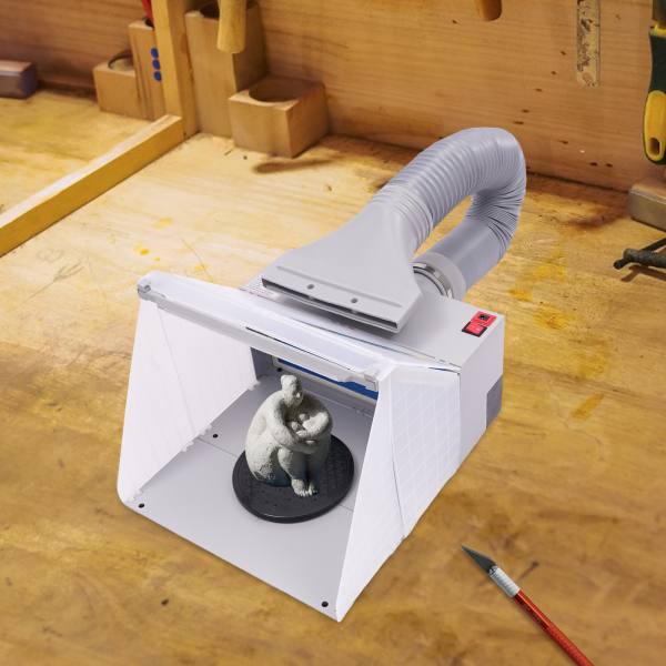 Banco de trabajo para pintar maquetas, Banco de trabajo para pintar a pistola con barras de luz LED