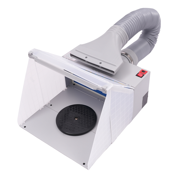 Banco de trabajo para pintar maquetas, Banco de trabajo para pintar a pistola con barras de luz LED Banco de trabajo para pintar maquetas, Banco de trabajo para pintar a pistola con barras de luz LED
