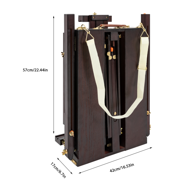 Caballete en caja para bocetos de estudio con cajón para artistas, paleta, Caballete con trípode de madera ajustable