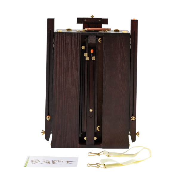 Caballete en caja para bocetos de estudio con cajón para artistas, paleta, Caballete con trípode de madera ajustable