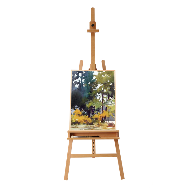 Caballete de madera de haya, caballete de artista natural para bastidores con doble soporte