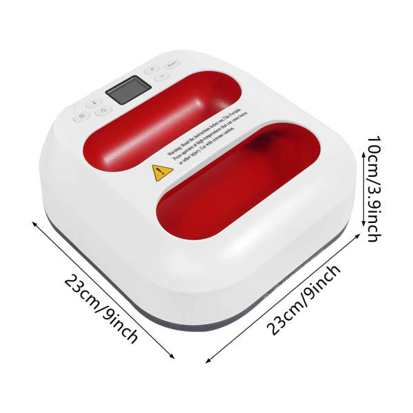 Plotter de Calor Rojo, Mini Prensa Térmica, Prensa Térmica Portátil, con Reloj, Rango de Temperatura: 85-205 ℃