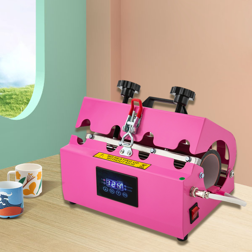 Máquina de prensado en caliente para tazas de vaso para espacios en blanco de sublimación de 11 oz a 30 oz, Rosa