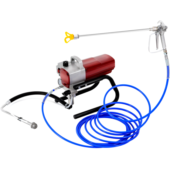 Pulverizador de pintura sin aire de 1800 W, sin aire, para pintura de pared, barniz con boquilla, manguera de pulverización y barra de extensión