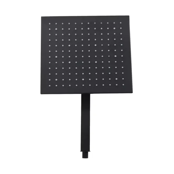 Sistema de ducha empotrado, sistema de ducha de lluvia con pantalla digital, LED, 12 pulgadas, mate, ducha de mano moderno, color negro