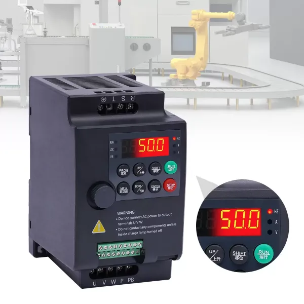 Inversor de frecuencia VFD de 1,5 KW Entrada monofásica de 220 V Salida trifásica, transformador de CA Inversores