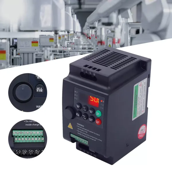 Inversor de frecuencia de 2,2 kW, transformador VFD de CA, monofásico, 220V, 3HP, 10A, entrada trifásica, salida de 220V