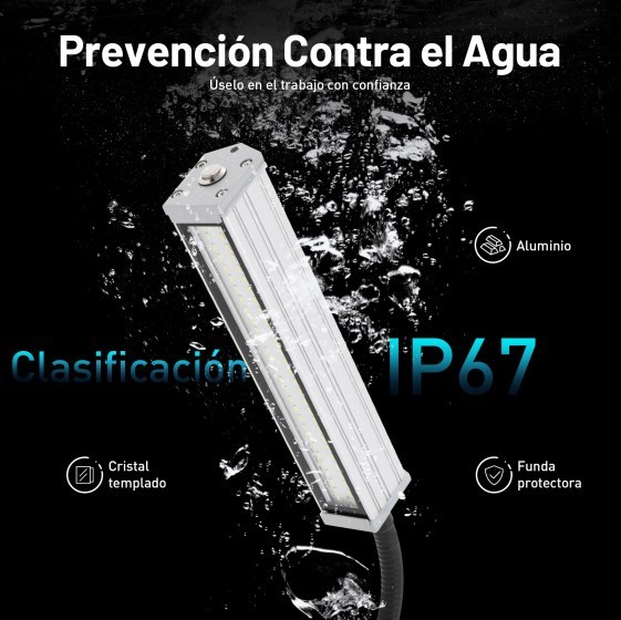 Luz magnética luz de trabajo 60 LED IP67 Luz de cuello de cisne flexible impermeable para iluminación Luz de máquina